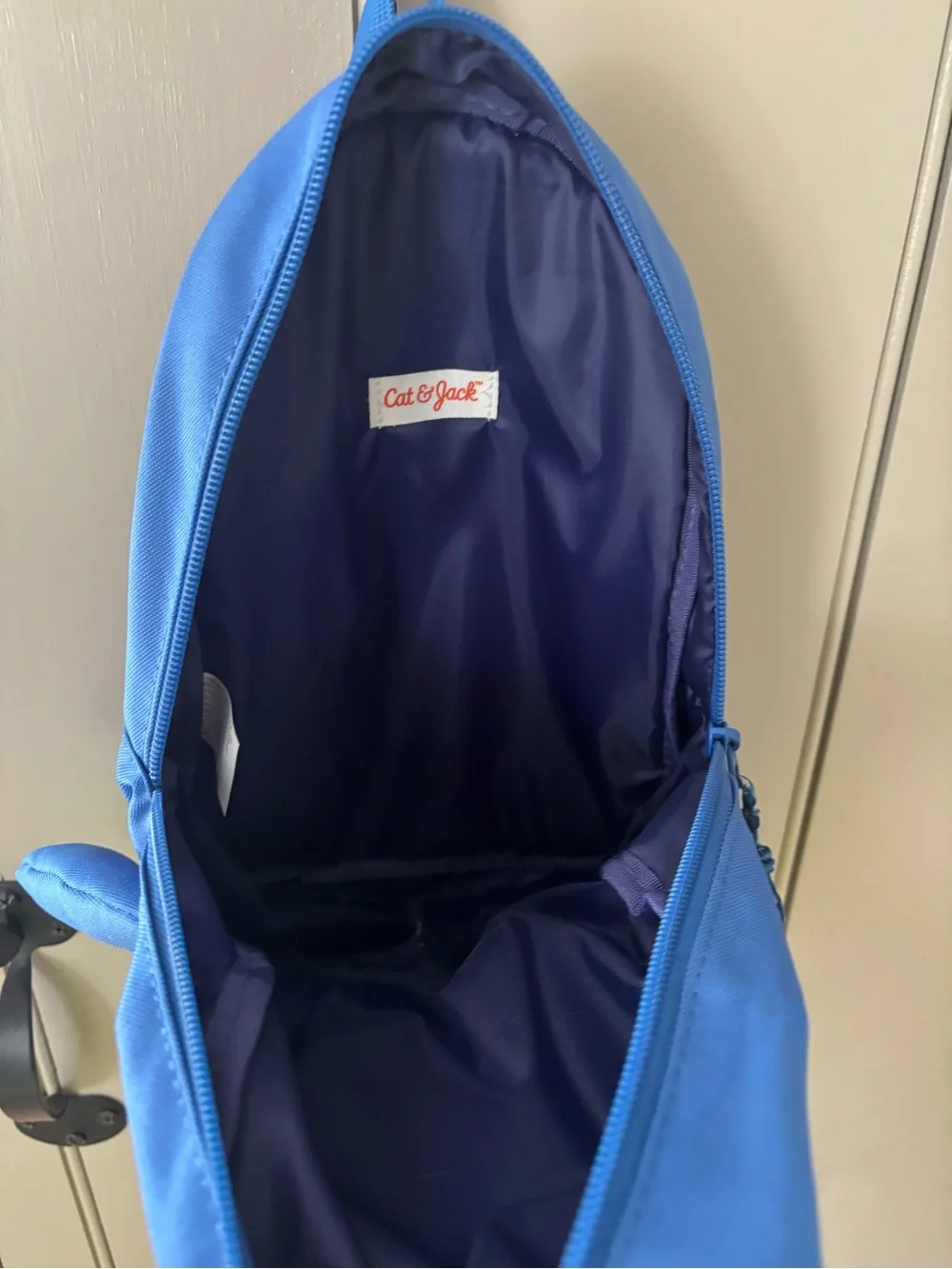 Cat & Jack Blue Rocket Ship Kids Backpack with Clear Porthole